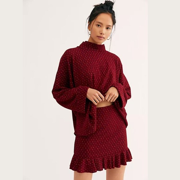 EUC Free People Set The Mood Skirt Set, Size Large - Picture 1 of 4